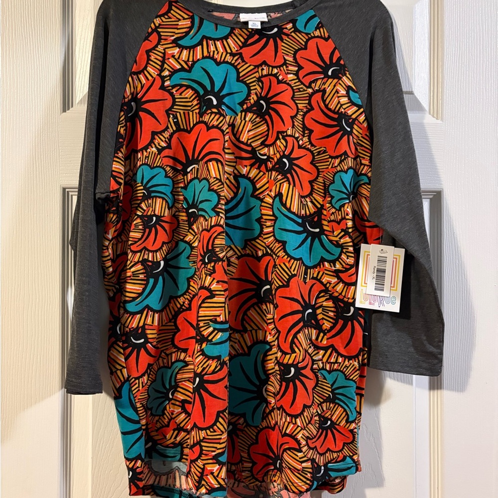 LuLaRoe Vibrant Floral Long Sleeve Tee